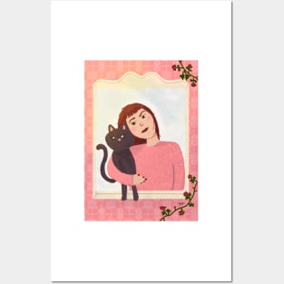 Paw Pals: a Girl and her Cat Posters and Art